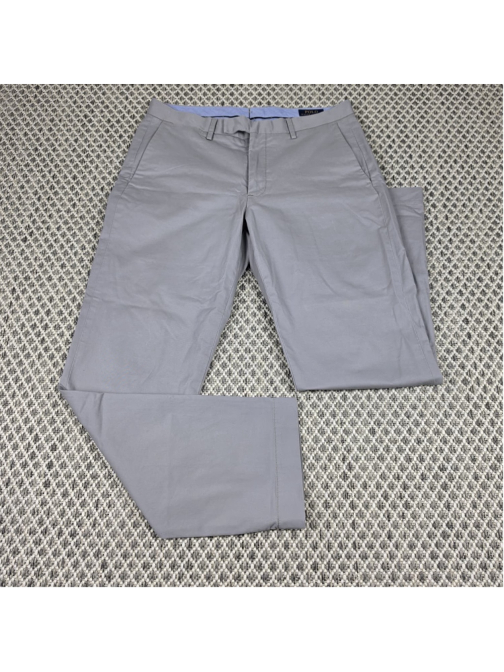 Polo Ralph Lauren Mens 32x30 Gray Stretch Chino Pants Straight Flat Front